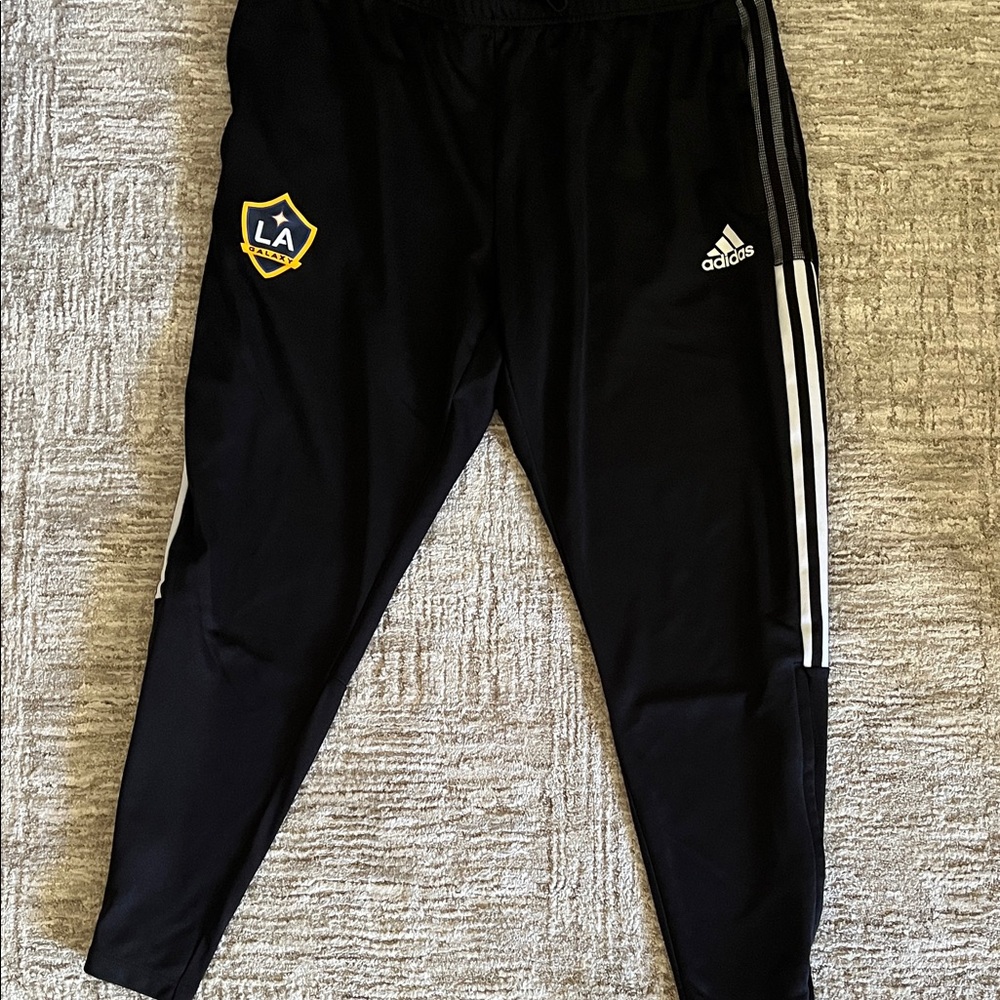 Adidas Kids Black Joggers with White Stripes